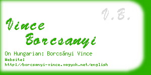 vince borcsanyi business card