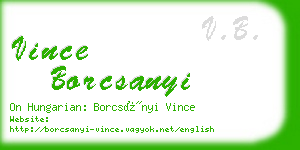 vince borcsanyi business card